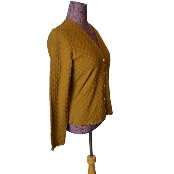 Madewell Sz M Checkerboard Brown Cardigan Sweater - Picture 3 of 6